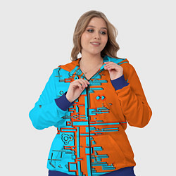 Женский 3D-костюм Кибер-глитч морозный апельсин, цвет: 3D-синий — фото 2