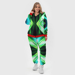 Женский 3D-костюм Зеленые зеркальные плиты, цвет: 3D-красный — фото 2