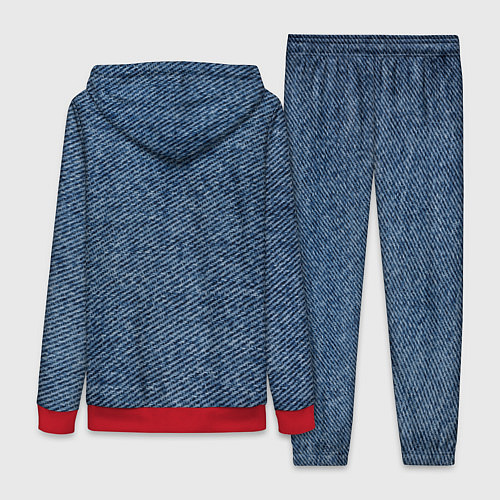 Женский костюм Текстура джинсы / 3D-Красный – фото 2