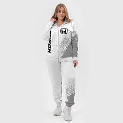 Женский 3D-костюм Honda speed на светлом фоне со следами шин: надпис, цвет: 3D-белый — фото 2