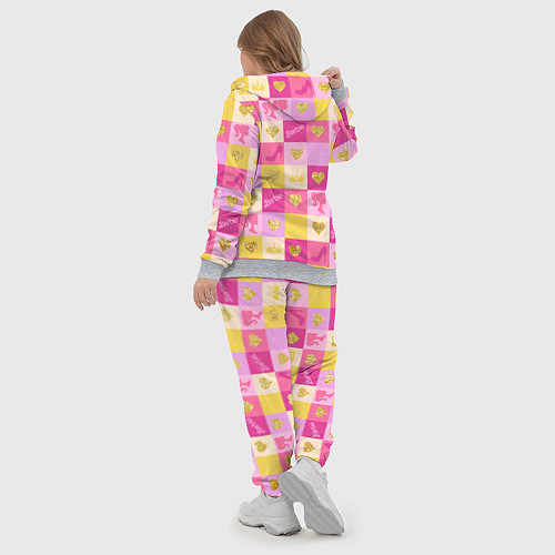 Женский костюм Барби: желтые и розовые квадраты паттерн / 3D-Меланж – фото 5