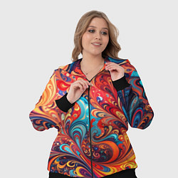 Женский 3D-костюм Новая гжель, цвет: 3D-черный — фото 2