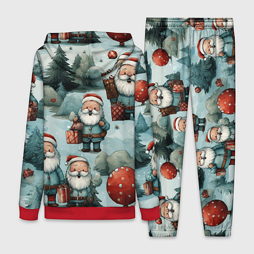 Женский костюм Рождественский узор с Санта Клаусами / 3D-Красный – фото 2