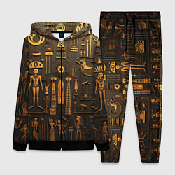 Женский 3D-костюм Арт в стиле египетских письмен, цвет: 3D-черный