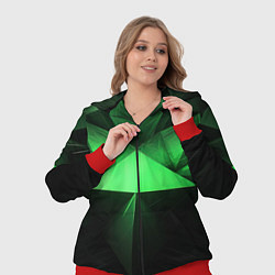 Женский 3D-костюм Яркая зеленая геометрия, цвет: 3D-красный — фото 2