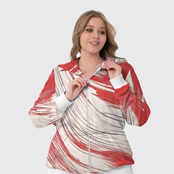 Женский 3D-костюм Абстракция красно-белая, цвет: 3D-белый — фото 2