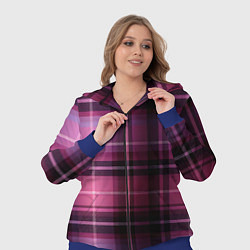 Женский 3D-костюм Фиолетовая шотландская клетка, цвет: 3D-синий — фото 2