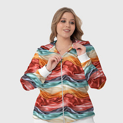 Женский 3D-костюм Разноцветные полосы текстура ткани, цвет: 3D-белый — фото 2