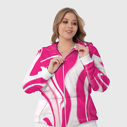 Женский 3D-костюм Абстракция разлитая розовая краска, цвет: 3D-белый — фото 2