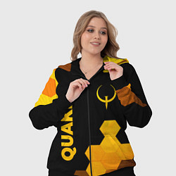 Женский 3D-костюм Quake - gold gradient вертикально, цвет: 3D-черный — фото 2