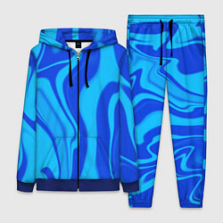 Женский 3D-костюм Абстракция разлитые краски сине-голубой, цвет: 3D-синий