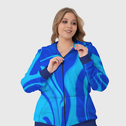 Женский 3D-костюм Абстракция разлитые краски сине-голубой, цвет: 3D-синий — фото 2