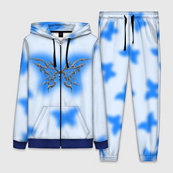 Женский костюм Y2K blue butterfly