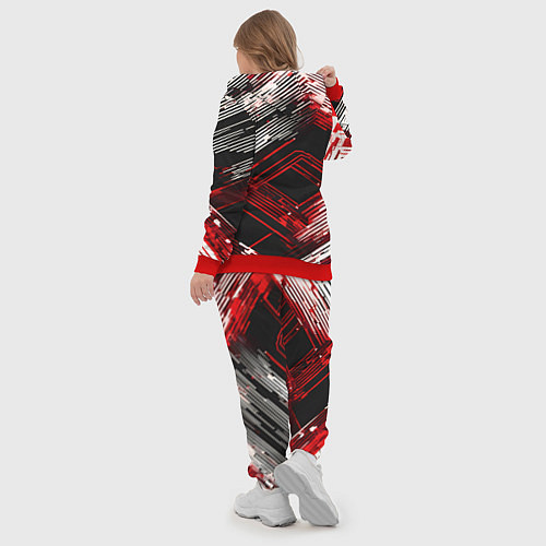 Женский костюм Киберпанк линии белые и красные / 3D-Красный – фото 5