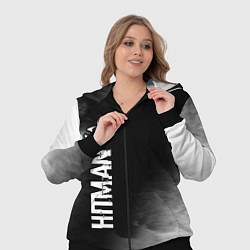 Женский 3D-костюм Hitman glitch на темном фоне по-вертикали, цвет: 3D-черный — фото 2
