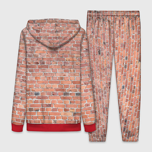 Женский костюм Кирпичная стена узор / 3D-Красный – фото 2