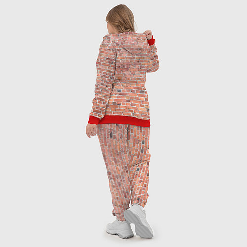 Женский костюм Кирпичная стена узор / 3D-Красный – фото 5