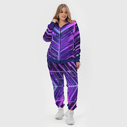 Женский 3D-костюм Фиолетовые неон полосы киберпанк, цвет: 3D-синий — фото 2