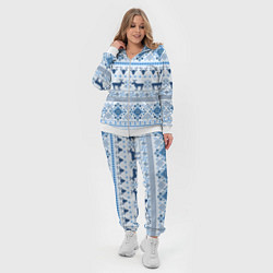 Женский 3D-костюм Blue sweater with reindeer, цвет: 3D-белый — фото 2