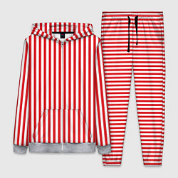 Женский 3D-костюм Красная полоса, цвет: 3D-меланж