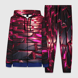 Женский 3D-костюм Неоновые фиолетовые и розовые камни, цвет: 3D-синий