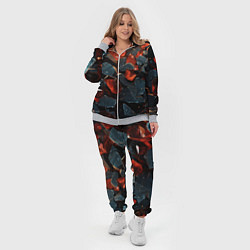 Женский 3D-костюм Красные и черные плиты, цвет: 3D-меланж — фото 2