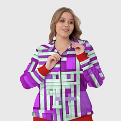 Женский 3D-костюм Полосы на фиолетовом фоне, цвет: 3D-красный — фото 2