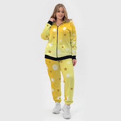 Женский 3D-костюм Снежинки и звезды на желтом, цвет: 3D-черный — фото 2