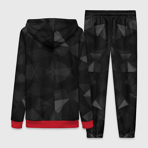 Женский костюм Красный дракон на полигональном черном фоне / 3D-Красный – фото 2