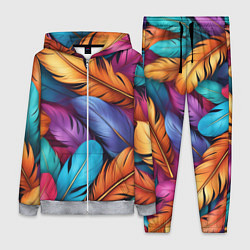 Женский 3D-костюм Перья паттерн - нейросеть, цвет: 3D-меланж