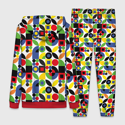 Женский костюм Паттерн из геометрических фигур / 3D-Красный – фото 2