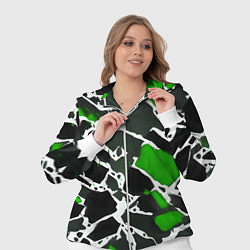 Женский 3D-костюм Кляксы чёрные и зелёные, цвет: 3D-белый — фото 2