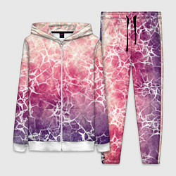 Женский 3D-костюм Абстракция - паутинка на сине-красном фоне, цвет: 3D-белый