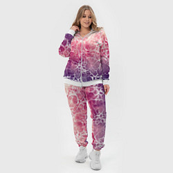 Женский 3D-костюм Абстракция - паутинка на сине-красном фоне, цвет: 3D-белый — фото 2