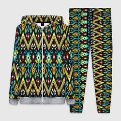 Женский 3D-костюм Мелкий орнамент - имитация ткани икат, цвет: 3D-меланж
