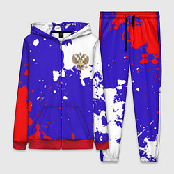 Женский 3D-костюм Российский герб на триколоре, цвет: 3D-красный