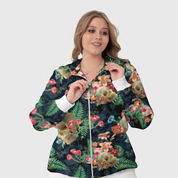 Женский 3D-костюм Узор из черепов с цветами и листьями, цвет: 3D-белый — фото 2