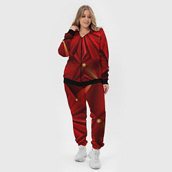 Женский 3D-костюм Красный материал со складками, цвет: 3D-черный — фото 2