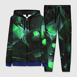 Женский 3D-костюм Геометрическая текстурная зеленая абстракция, цвет: 3D-синий