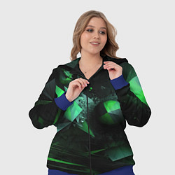 Женский 3D-костюм Геометрическая текстурная зеленая абстракция, цвет: 3D-синий — фото 2