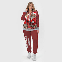 Женский 3D-костюм С новым котом - два кота в костюмах Санты, цвет: 3D-меланж — фото 2