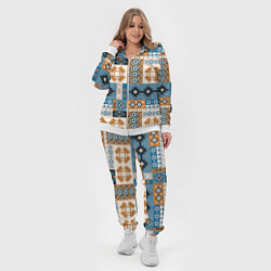 Женский 3D-костюм Этнический мозаичный геометрический паттерн, цвет: 3D-белый — фото 2