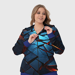 Женский 3D-костюм Синие битые плитки, цвет: 3D-синий — фото 2