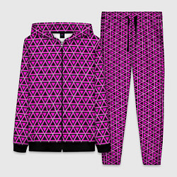 Женский 3D-костюм Розовые и чёрные треугольники, цвет: 3D-черный