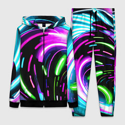 Женский 3D-костюм Неоновая экспрессивная абстракция, цвет: 3D-черный