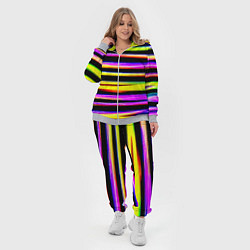 Женский 3D-костюм Цветные неоновые полосы, цвет: 3D-меланж — фото 2