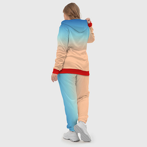 Женский костюм Сине-бежевый градиент / 3D-Красный – фото 5