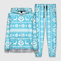 Женский 3D-костюм Новый год ели и олени, цвет: 3D-меланж