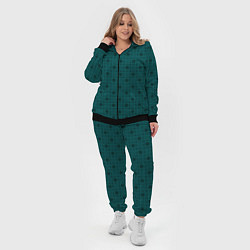 Женский 3D-костюм Зелёный квадраты паттерн, цвет: 3D-черный — фото 2
