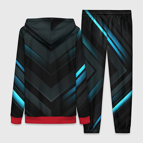 Женский костюм Синее неоновое свечение геометрическая темная абст / 3D-Красный – фото 2